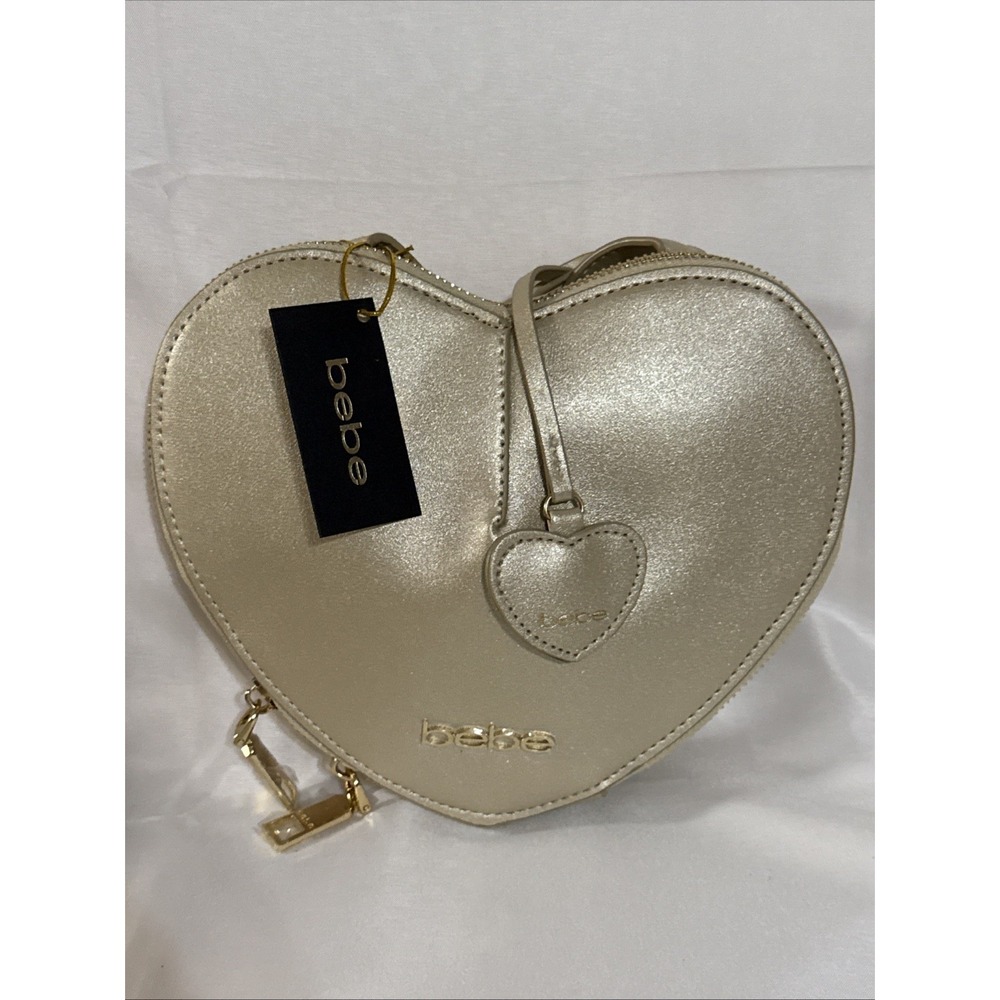 Bebe Milan Heart Crossbody Bag Gold NWT Gold Hardware MSRP $79